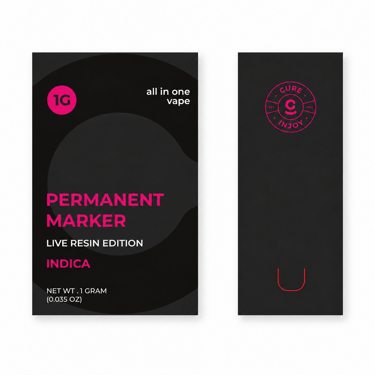 Permanent Marker 1G front and right-side package views