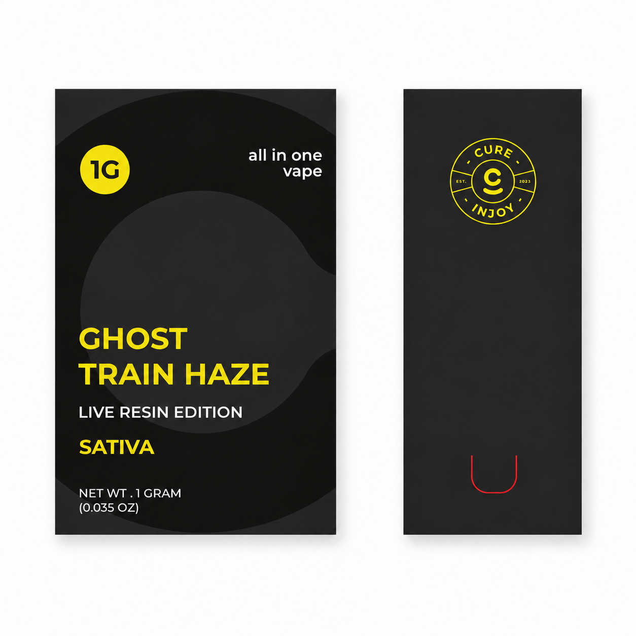 Ghost Train Haze 1G front and right-side package views