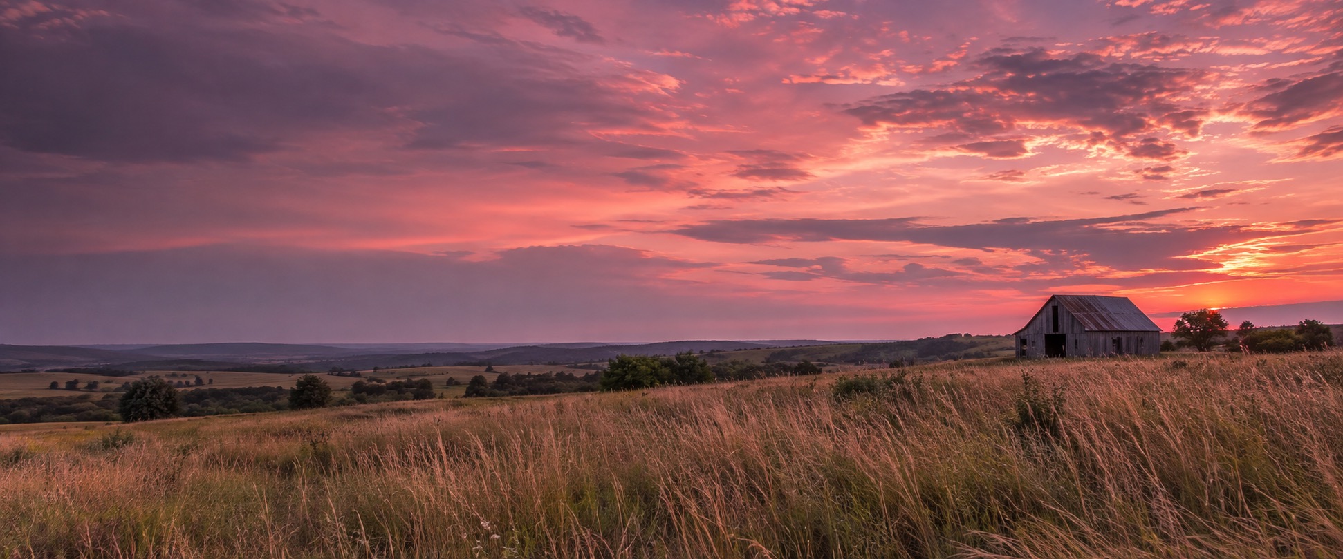 Oklahoma landscape at sunset